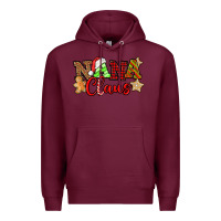 Burgundy Nana Claus Christmas Lights And Gifts mother's day Premium Hoodie - HowdyJamesFarm