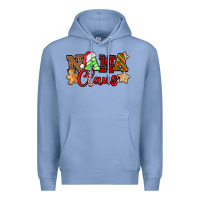Colony Blue Nana Claus Christmas Lights And Gifts mother's day Premium Hoodie - HowdyJamesFarm