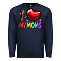 Navy i love my moms Premium Sweatshirt - OliviaCreatesArt