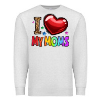 Oatmeal Heather i love my moms Premium Sweatshirt - OliviaCreatesArt