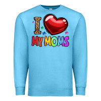 Ocean Blue i love my moms Premium Sweatshirt - OliviaCreatesArt