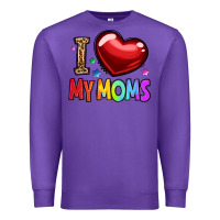 Purple i love my moms Premium Sweatshirt - OliviaCreatesArt