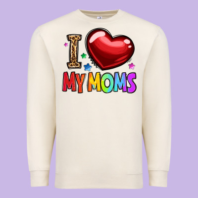 I Love My Moms Premium Sweatshirt Designed By Oliviacreatesart