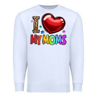 White i love my moms Premium Sweatshirt - OliviaCreatesArt