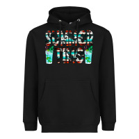 Black Summer Time Cowhide Serape Heavyweight Hoodie - CowCowDesign
