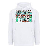 White Summer Time Cowhide Serape Heavyweight Hoodie - CowCowDesign