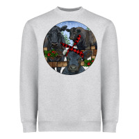 Heather Grey Black Angus Family Heavyweight Sweatshirt - RanaPortraitStore