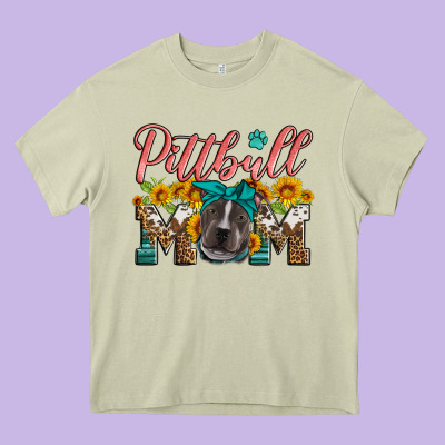 Pittbull Mom Heavy Core Tee Designed By Artiststas