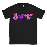 Black Peace Love Dragons Classic Tee - RanaPortraitStore