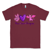Burgundy Peace Love Dragons Classic Tee - RanaPortraitStore
