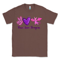 Chestnut Peace Love Dragons Classic Tee - RanaPortraitStore