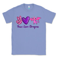 Colony Blue Peace Love Dragons Classic Tee - RanaPortraitStore