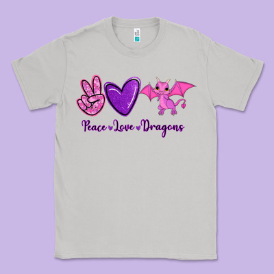 Peace Love Dragons Classic Tee Designed By Ranaportraitstore