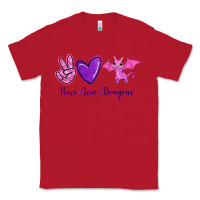 Red Peace Love Dragons Classic Tee - RanaPortraitStore