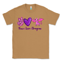 Toasted Coconut Peace Love Dragons Classic Tee - RanaPortraitStore