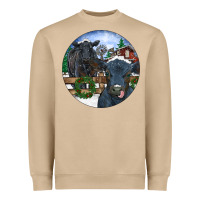 Mushroom Black Angus Cattle and Calf Christmas Heavyweight Sweatshirt - RanaPortraitStore