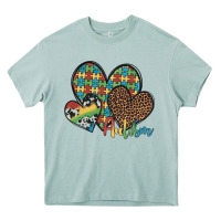 Arona autism hearts leopard cowhide Heavy Core Tee - Artiststas