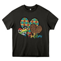 Asphalt autism hearts leopard cowhide Heavy Core Tee - Artiststas