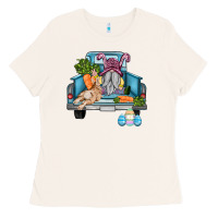 Bone easter truck with gnome and rabbit Ladies Tee - AdoDesignShop