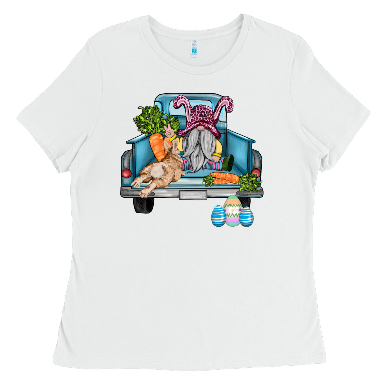 Easter Truck With Gnome And Rabbit Ladies Tee by AdoDesignShop | Teevron