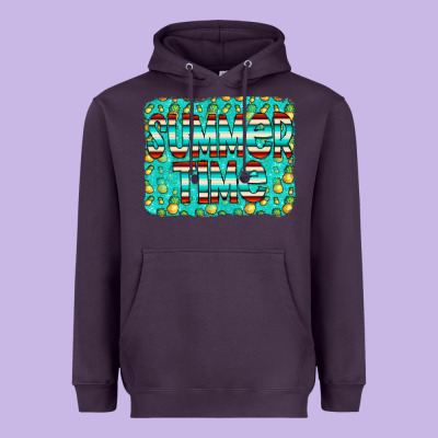 Summer Time Glitter Pineable Heavyweight Hoodie Designed By Cowcowdesign