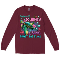 Burgundy everyone's journey is different trust the flow Long Sleeve Tee - Artiststas