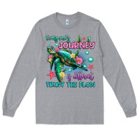 Heather Grey everyone's journey is different trust the flow Long Sleeve Tee - Artiststas