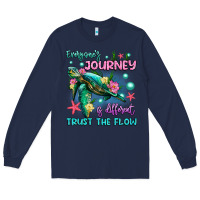 Navy everyone's journey is different trust the flow Long Sleeve Tee - Artiststas
