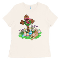 Bone religious easter bunny cross Ladies Tee - AdoDesignShop