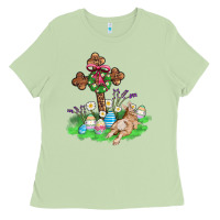 Matcha religious easter bunny cross Ladies Tee - AdoDesignShop