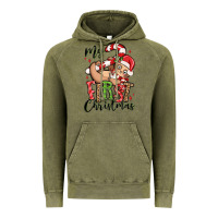 Vintage Olive my first christmas cute christmas sloth Vintage Hoodie - MaliasSmallBusiness