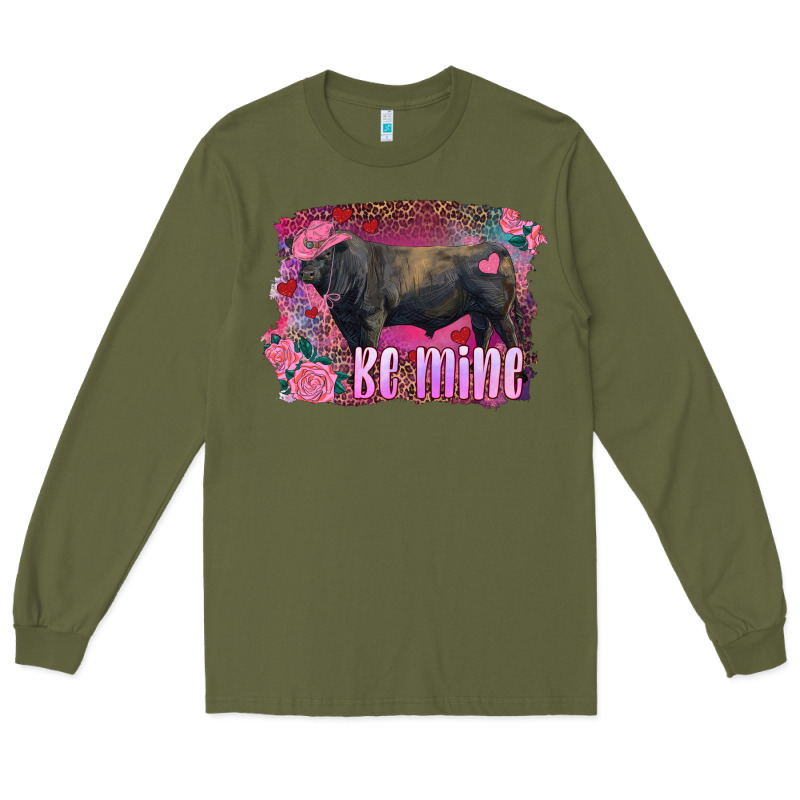 Be Mine Black Angus Bull Long Sleeve Tee by RanaPortraitStore | Teevron