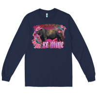 Navy be mine black angus bull Long Sleeve Tee - RanaPortraitStore