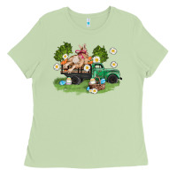 Matcha easter truck with bunny Ladies Tee - AdoDesignShop