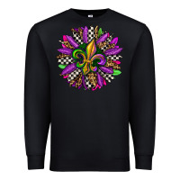 Black mardi gras sunflower Premium Sweatshirt - OliviaCreatesArt