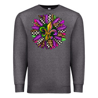 Charcoal Heather mardi gras sunflower Premium Sweatshirt - OliviaCreatesArt