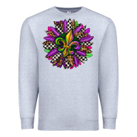 Heather Grey mardi gras sunflower Premium Sweatshirt - OliviaCreatesArt