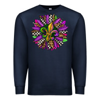 Navy mardi gras sunflower Premium Sweatshirt - OliviaCreatesArt