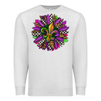 Oatmeal Heather mardi gras sunflower Premium Sweatshirt - OliviaCreatesArt