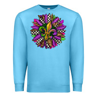 Ocean Blue mardi gras sunflower Premium Sweatshirt - OliviaCreatesArt