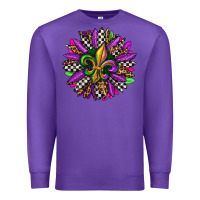 Purple mardi gras sunflower Premium Sweatshirt - OliviaCreatesArt