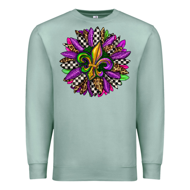 Mardi Gras Sunflower Premium Sweatshirt by OliviaCreatesArt | Teevron