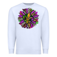 White mardi gras sunflower Premium Sweatshirt - OliviaCreatesArt