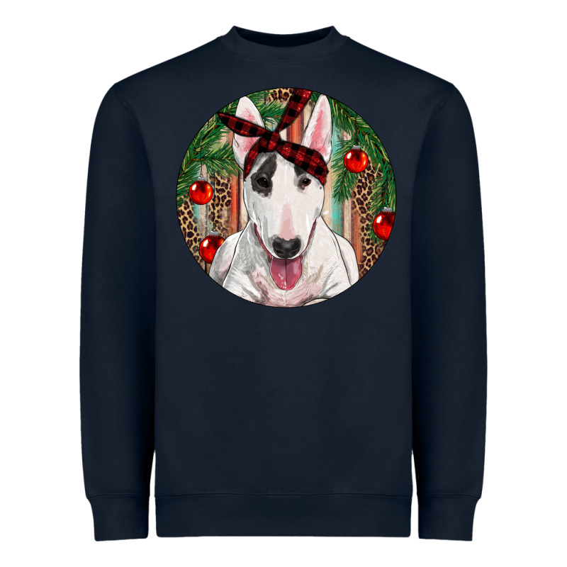 Christmas Bull Terrier Heavyweight Sweatshirt by RanaPortraitStore | Teevron