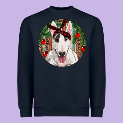 Christmas Bull Terrier Heavyweight Sweatshirt Designed By Ranaportraitstore