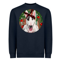 Navy Christmas Bull Terrier Heavyweight Sweatshirt - RanaPortraitStore