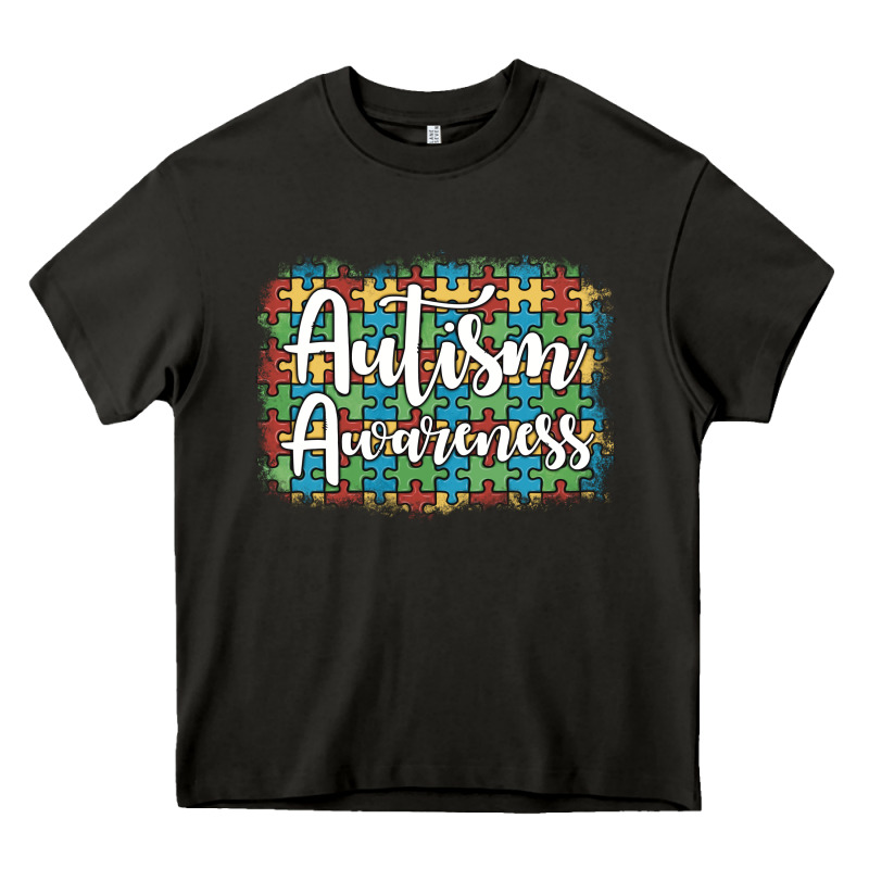 Autism Awareness Puzzle Background Heavy Core Tee by Artiststas | Teevron