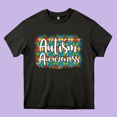 Autism Awareness Puzzle Background Heavy Core Tee Designed By Artiststas