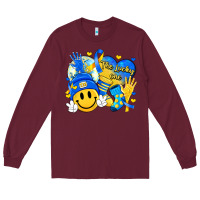 Burgundy retro disco ball the lucky few smile face Long Sleeve Tee - Artiststas