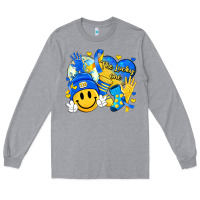 Heather Grey retro disco ball the lucky few smile face Long Sleeve Tee - Artiststas